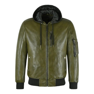 Veste coupe-vent d'hiver en cuir pour hommes High Street les plus demandées OEM personnalisé veste en cuir PU la plus vendue - Product Image 1