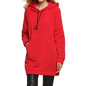 Vente en gros sur mesure Ensemble de sweatshirts à capuche à manches longues, chaud et ample, avec poches pour femmes, nouveau design en coton doux - Product Image 3