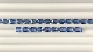 ไพลินสีฟ้าธรรมชาติขนาด6x4มม. ตัดมรกตสีพาสเทลอัญมณีหลวมสำหรับทำเครื่องประดับ - Product Image 3
