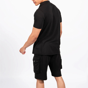 Vente en gros de t-shirts ensemble de t-shirts et shorts de sweat ensembles délavés vintage surdimensionnés 100% coton hommes jumeaux ensembles respirants - Product Image 3