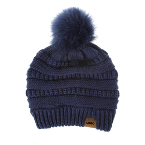 High Quality Winter <b>Slouchy</b> <b>Beanie</b> for Women Customizable Size Warm Fleece Lined Knit Faux Fur <b>Beanie</b> Poms Designed Designer - Product Image 6