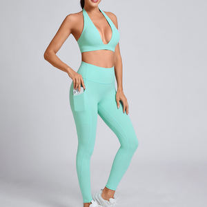 OEM ODM Solid Plus Size Breathable Activewear Gym Fitness Sets Women 2 Piece Workout Sports Bra Butt Lift Leggings Yoga Flared - Product Image 1