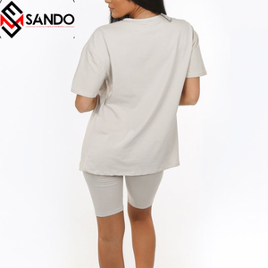 Conjunto de pantalones cortos de gimnasio de verano para mujer con camiseta de manga corta Logotipo personalizado Twin Nuevas piezas para adultos al por mayor - Product Image 2