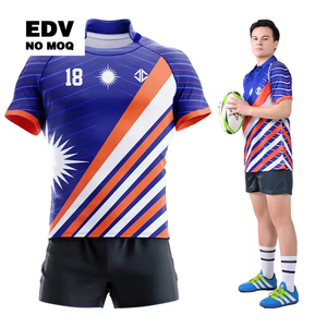 Vêtements de rugby personnalisés Maillot d'impression par sublimation à séchage rapide respirant Plus Size Nouveau design - Product Image 1