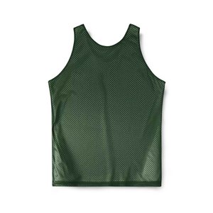Maillot de basket réversible personnalisé pour homme, col en V, sans manches, respirant, débardeur de sport, couleur unie vert et blanc - Product Image 3