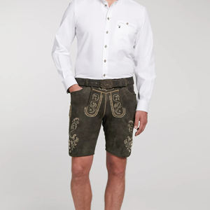 Style bavarois traditionnel allemand Oktoberfest hommes Lederhosen Shorts solide brodé Anti-rides respirant OEM sur mesure - Product Image 4