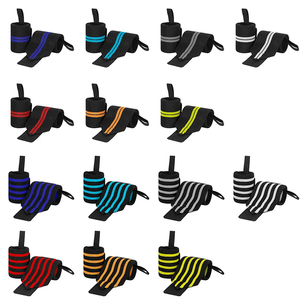 Bandes de poignet ajustables avec logo personnalisé, durables et respirantes, en polyester et coton, pour la musculation et l'entraînement physique - Product Image 2