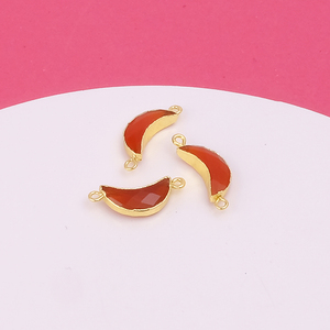 Crescent Cornalina Oro Galvanizado DIY Fabricación de Joyas Componentes 6x16mm Doble Fianza Conectores Media Luna 6x16mm Cobre - Product Image 4