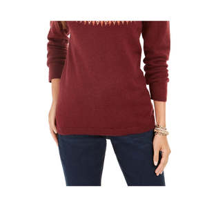 Maglione Girocollo Fair Isle da Donna Style & Co, Stile Coreano Vintage, Traspirante, in Maglia Rossa, Taglia S, per Inverno e Autunno - Product Image 3