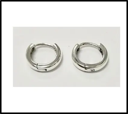 Silver 925 Thin Huggies Earring 10 mm Size Design Jewelry Wholesale Factory in Thailand