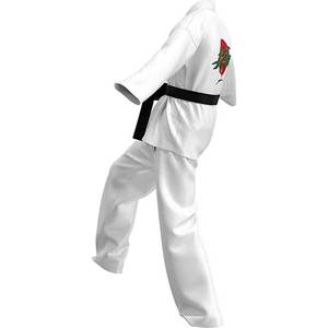100 Cotton Unisex Karate Uniforms in Two Piece Judo Gi Fighting Karate Suits in <b>White</b> Color for Adults - Product Image 3