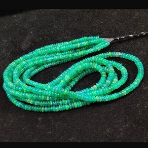 โอปอลสีเขียวอ่อนธรรมชาติ5X3มม.-4X2มม. Rondelle ลูกปัดเรียบ,ลูกปัดพลอยโอปอลธรรมดา,โอปอลเอธิโอเปีย17นิ้ว - Product Image 1