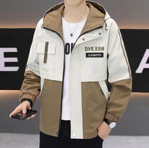 Chaqueta cortavientos Bearfit deportiva de 100% poliéster para hombre, venta al por mayor 2025, Softshell para exteriores, resistente al agua, resistente al viento, lona fina - Product Image 3