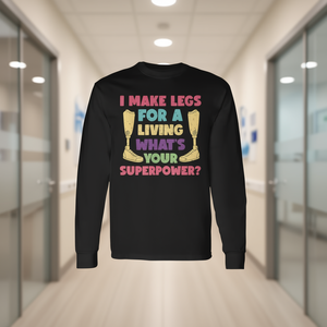 T-shirt à manches longues Humor Bionic Limb Prosthetics Outfit par Prosthetic Tech – Produit promotionnel - Product Image 3