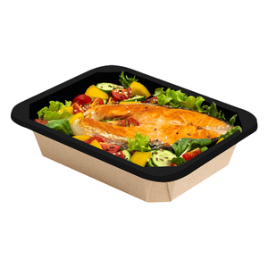 Venta al por Mayor de Contenedores de Alimentos OSQ OCTOBOX 1000 de Papel Kraft Negro, Resistentes a la Grasa, para Llevar, con Logotipo Personalizado, Versátiles - Product Image 1