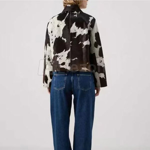 Chaquetas de cuero de diseño único para mujer Chaquetas de cuero de mujer con detalles impresos - Product Image 4