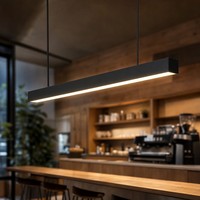 Luminaire suspendu linéaire LED en aluminium de 1200 mm pour café, 3000K, dimmable, lampe de plafond pour salle à manger et bar