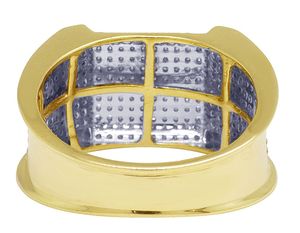 Anillo de plata esterlina 925 chapado en oro Moissanite Diamond Hip Hop Style para hombres - Product Image 5