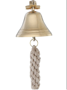 Antique 3'' Solid Brass Ship Bell Vintage Pub School Door Wall Mounted <b>Bracket</b> Christmas Gift Brass <b>Hanging</b> Ship's Be - Product Image 2
