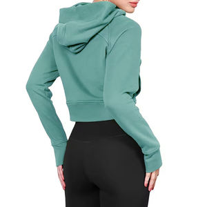 Sudadera con capucha corta personalizada para mujer, sudaderas y sudaderas informales para mujer, pulóver recortado, sudaderas con capucha extragrandes para mujer - Product Image 2