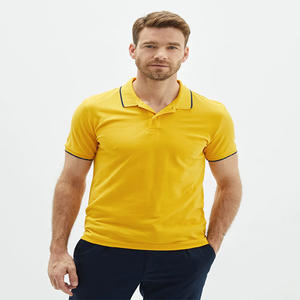 EW asual ear hhut lelehole Hole ALE Heap ICE Lain ellow olored 100% ottotton nitnitted ababric olo shirt o Men - Product Image 4