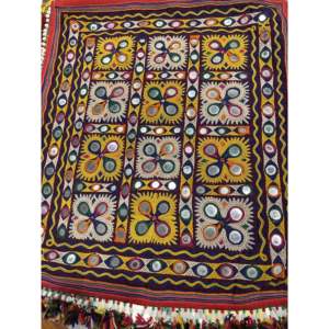 Kutch theli กระเป๋าที่มีกริดกระจกที่ทันสมัยการออกแบบที่มีรูปแบบทางเรขาคณิต - Product Image 1