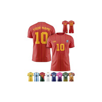 Camiseta de Fútbol Personalizada de Alta Calidad, Uniforme con Nombre de Equipo, Número y Logotipo, 100% Poliéster, Secado Rápido, Manga Corta, Verano