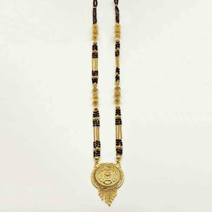Venta al por mayor 24K Micro Gold Long Pendant Mangalsutra para mujeres casadas, Indian Long Mangalsutra, Daily Wear Gold Finish Mangalsutra - Product Image 2