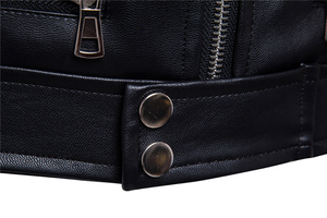 Chaqueta de Cuero para Hombre, Invierno, OEM, Logotipo Frontal, Impermeable, Resistente al Viento, Cuero Genuino, Estilo Urbano - Product Image 6