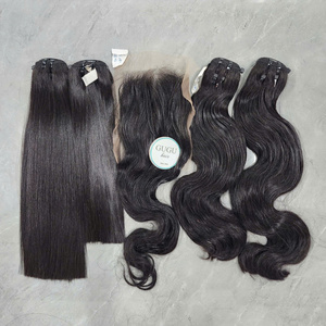 Extensions de cheveux vierges brésiliennes vietnamiennes 100% non traitées, ondulation naturelle, sans colle # 4 paquets de chocolat brun - Product Image 5