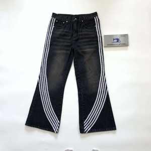 Pantalones Vaqueros de Mezclilla Casuales de Algodón para Hombre, de Cintura Alta y Pierna Recta, con Raya Lateral, Botones, Estilo Moderno, Logotipo, Lavado, Otoño, OEM Personalizado - Product Image 4