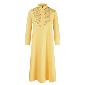 Al for Daffah de alta calidad para hombre, elegante, cómodo, Thobes, pecho personalizado, bordado, cuello levantado, hilo teñido, tradicional musulmán - Product Image 2