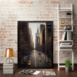 Lot de 3 cadres créatifs en bambou pour affiches 60 x 80 cm, décor en bois noir, motif carré, pour photos, tailles 8 x 10 et 11 x 14 disponibles - Product Image 2