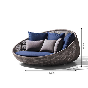 High <b>End</b> Waterproof Wicker Sun Lounger Adjustable Aluminum Patio Recliner Luxury Villa Terrace Beach <b>Bed</b> Supplier - Product Image 3