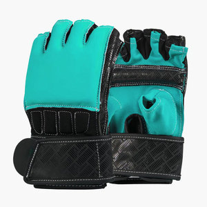 Custom Personalized Logo PU Leather MMA Kickboxing <b>Gloves</b> <b>Moisture</b> Wicking Hook Loop Closure Half Finger Design Unisex Adult - Product Image 1