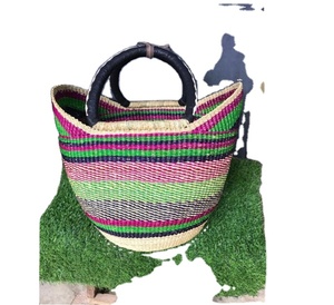 Panier d'été en paille tissé à la main pour femmes en forme de U sac de paille sacs de plage en macramé au Crochet directement du fournisseur indien - Product Image 1