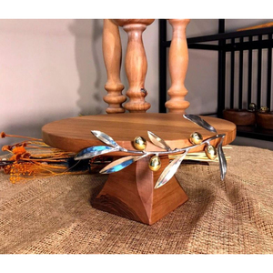 Soporte de pastel de madera de forma cuadrada de diseño estándar con soporte de Metal Venta caliente Fiestas DE BODA Exhibición de pastel Cupcake Sweet Holder - Product Image 4