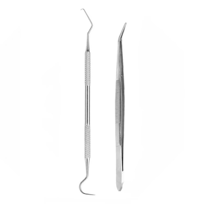 Kit d'instruments dentaires manuels en acier inoxydable de haute qualité, 3 pièces, comprenant un grattoir à dents, un miroir buccal, une sonde, un détartreur chirurgical - Product Image 4