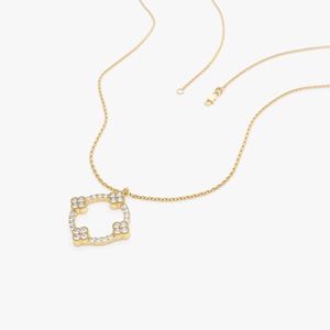 Collar con Colgante de Trébol de Diamantes en Oro de 14K para Mujer, Amuleto de la Suerte Radiante, Joyería en Oro Amarillo, Oro Rosa, Oro Blanco y Plata para Ella - Product Image 2