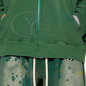 เสื้อฮู้ดดี้ผู้ชายสไตล์วินเทจ ย้อมสีแบบแอซิดวอช ผ้าฝ้ายฟอกสีสไตล์สตรีทแวร์ ปี 2026 รับทำโลโก้ตามสั่ง - Product Image 5