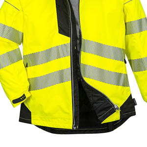 แจ็กเก็ตมีฮู้ดหุ้มฉนวนสีเหลืองสะท้อนแสงสำหรับผู้ชายเสื้อคลุมทำงานระบายอากาศได้ดี - Product Image 4