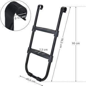 Escalera para Trampolín SONGMICS de 90 cm, Negra, Antideslizante, con Peldaños Anchos y Marco Metálico SLD90BK - Product Image 2