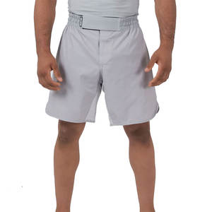 Pantalones Cortos de BJJ Grises Personalizados, Pantalones Cortos de Grappling MMA de Secado Rápido, Elásticos en 4 Direcciones, Pantalones Cortos de Entrenamiento Sin Gi, Cintura con Velcro, Etiqueta Privada OEM - Product Image 1
