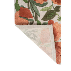 Alfombras de Lana y Viscosa Nebulora Ivory Hechas a Mano con Patrones Florales y a Rayas para Sala de Estar y Pasillo - TOD-45011 - Product Image 5