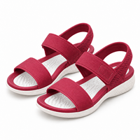 Sandales plates en PVC à une bride pour femmes, à bout ouvert, à enfiler, décontractées, pour la plage, vente en gros