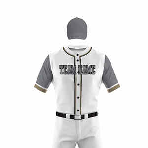 Nouveaux vêtements de sports d'équipe personnalisés Uniforme de baseball de haute qualité avec manches courtes de couleurs unies - Product Image 3