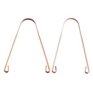 Nettoyage de la bouche en métal Brosse de nettoyage de la langue buccale Outils de soins d'hygiène buccale Grattoir à langue en cuivre en acier inoxydable pour adulte - Product Image 1
