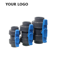 Vanne à boisseau sphérique double union en plastique SWD pvc de haute qualité DIN/prise ANSI/filetée personnalisée pour l'irrigation