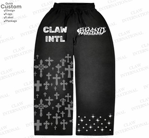 ชุดวอร์มและชุดวอร์มมีฮู้ดสำหรับผู้ชายทรงแบ็กกี้และชุดวอร์มสองชิ้นสำหรับฤดูหนาว500gsm ออกแบบได้ตามต้องการ - Product Image 3