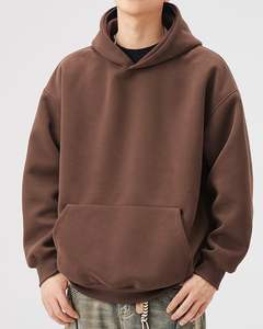 Sweat à capuche à épaules tombantes personnalisé pour homme, 100% coton, de haute qualité, streetwear, fermeture éclair, techniques de lavage, surdimensionné, en vente - Product Image 1